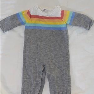 J&J knit rainbow one-piece